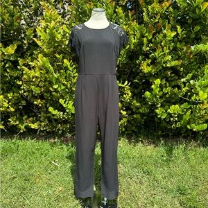 Black Jumpsuit with Lace Sleeves